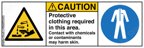 Safety sign CAUTION protectiv...