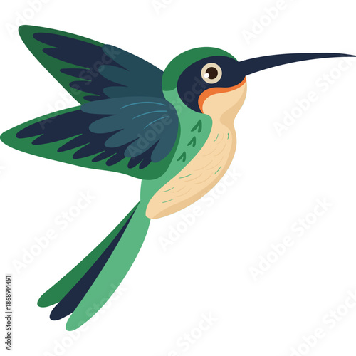 Minimal avian bird icon in flat vector style