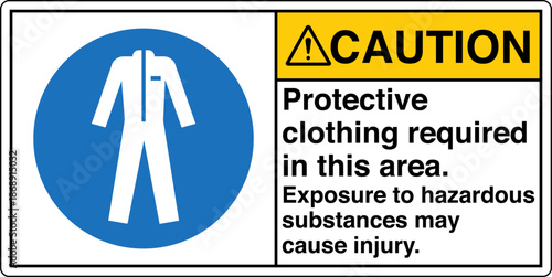 Safety sign CAUTION protectiv...