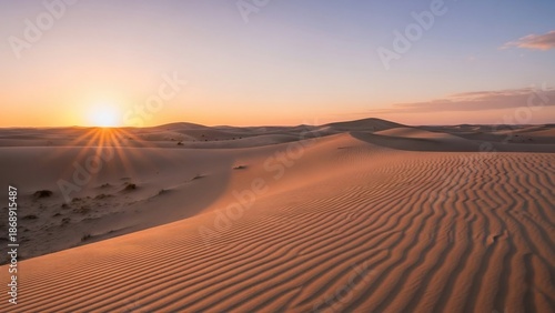 Desert sunset landscape scene