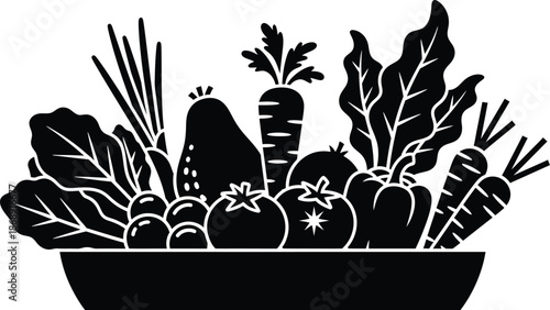 Vegetable garden bowl illustration