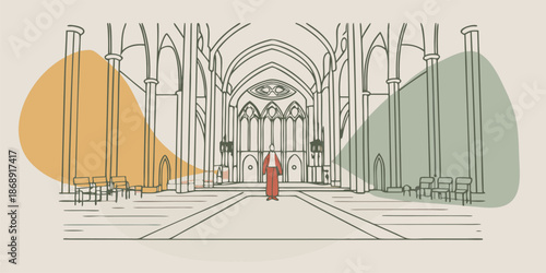 Santa in Cathedral Stained Glass