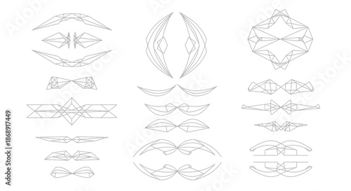 Elegant symmetrical design elements in a minimalist style for various applications.