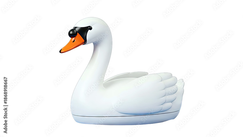 Fototapeta premium White Swan Figurine with Orange Beak