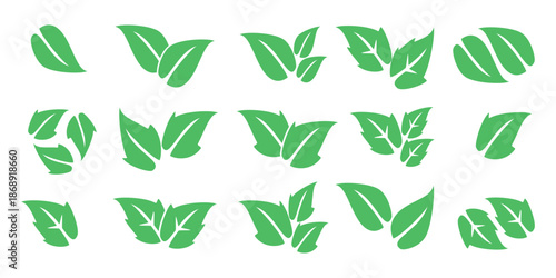 Leaf vector symbol, leaf illustration or leaf emoji in flat style. Spring leaf design, ecological nature theme.	
