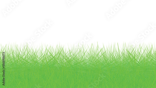 Bright green grass border against abstract nature element