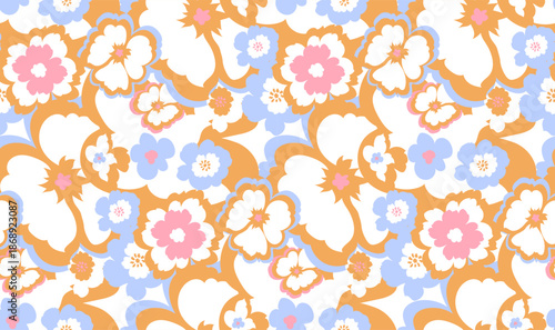 Seamless abstract pattern. Flowers pattern design.