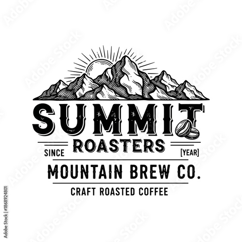 Summit Roasters Mountain Brew Co. Craft Roasted Coffee Logo.