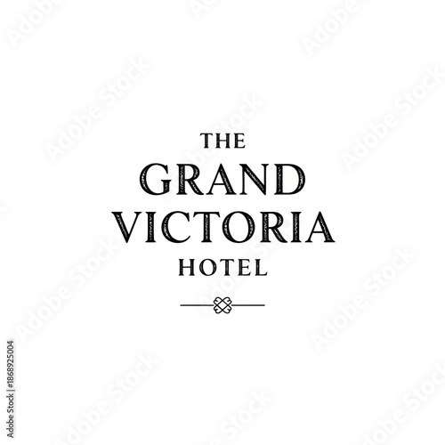The Grand Victoria Hotel elegant black and white logo.