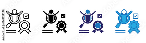 Qualification Icon Multi Style Vector Illustration