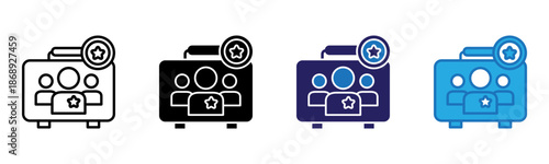 Employee Icon Multi Style Vector Illustration