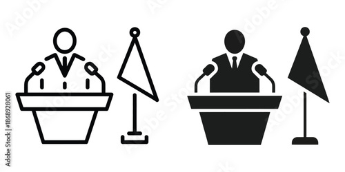 Mayor Icon Vector Sign Symbol, Clean Vector Illustration for Civic Leadership, Municipal Government, Public Office