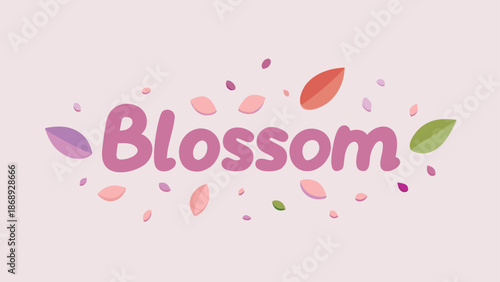 A charming blossom logo with colorful petals and rounded letters, perfect for kids' branding or floral designs, evoking feelings of joy and growth.