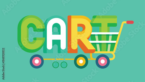 A playful kids logo featuring a vibrant shopping cart with rounded letters, perfect for ecommerce or retail brand designs that appeal to a youthful audience.

