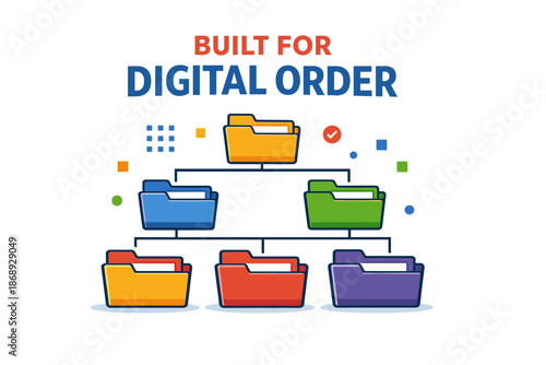 Colorful folder hierarchy for efficient digital organization