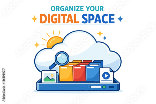 Organize your digital space with color-coded folders and cloud storage