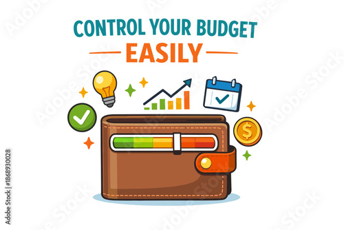 Manage your budget effectively: wallet with financial icons