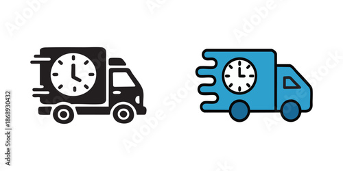Courier Delivery Delay Icons Vector Illustration