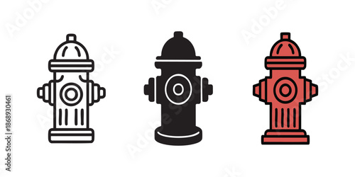 Emergency Fire Hydrant Icons Collection