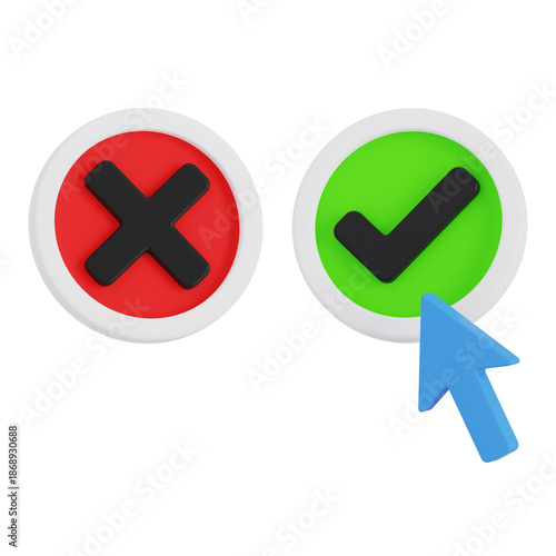 yes and no buttons 3D