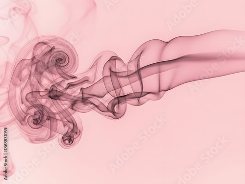 Abstract pink smoke swirls and vapor waves on a soft pink background