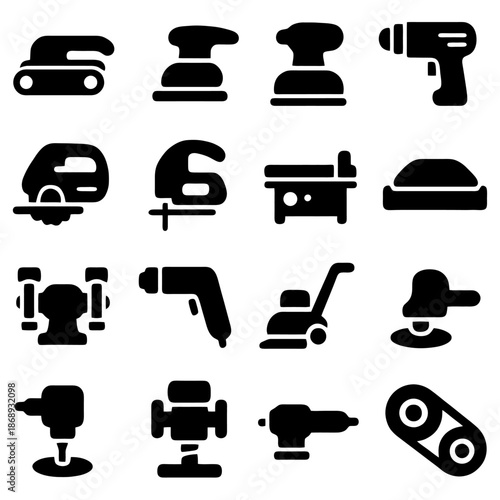 Tools for every project: A collection of various power tools, essential for woodworking and construction. From sanders to drills.