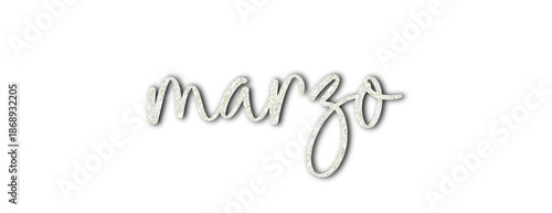 Marzo handwritten script lettering isolated