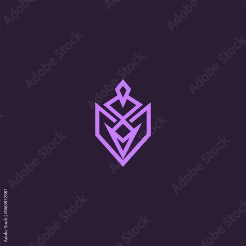 Abstract geometric amulet logo symbolizing protection and mystic balance.