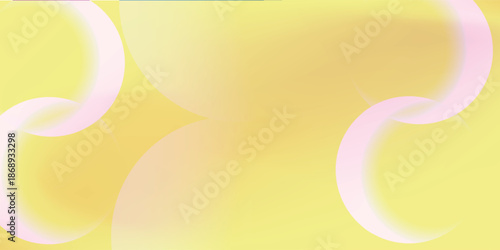 Abstract yellow background with soft pink wavy lines.