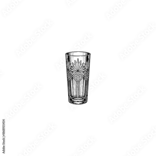 Roaring twenties crystal glass engraving.