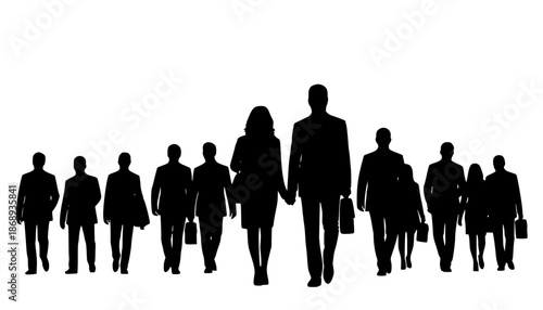 Isolated minimal black family silhouettes. Collection of family silhouettes on isolated background. Vector illustration
