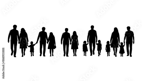 silhouette people go set
