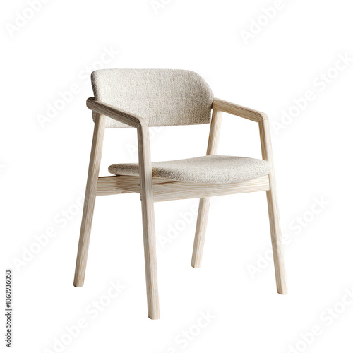 Wallpaper Mural Light wood chair with cushioned seat and back, simplistic, against black Torontodigital.ca