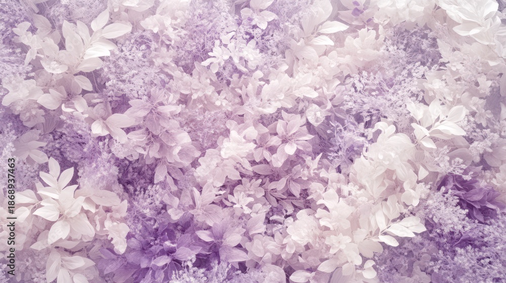 Obraz premium Abstract floral wall, shades of lavender and white