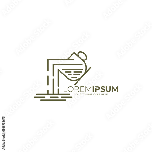 logo of coffee spilling into a cup in a cafe, line style logos