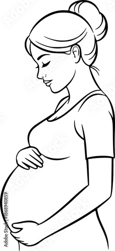 Vector illustration of pregnant woman

