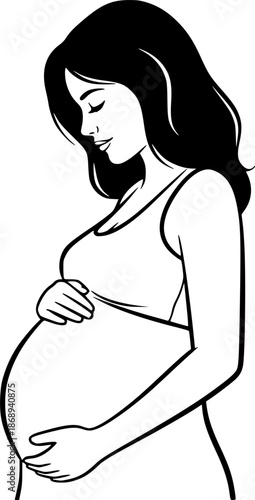 Vector illustration of pregnant woman
