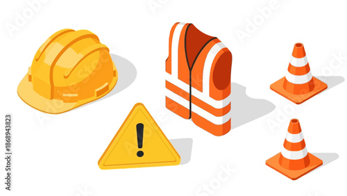 Construction Safety Equipment and Warning Signs.