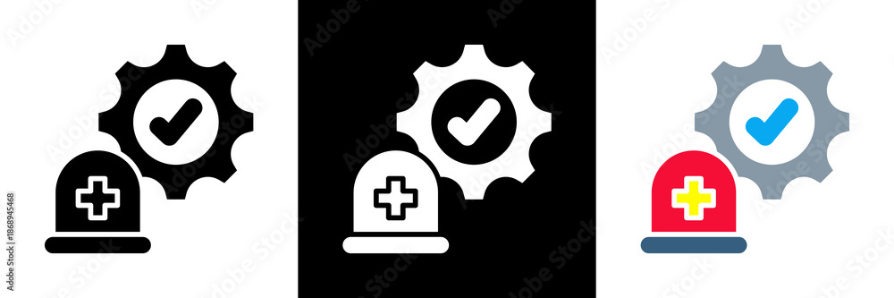 Obraz premium Rescue Icon Set Glyph vector Illustration