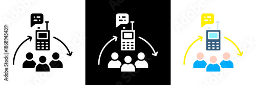 Internal Communication Icon Set Glyph vector Illustration 