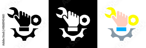 Repair Icon Set Glyph vector Illustration 