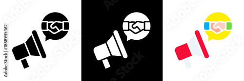 Public Relations Icon Set Glyph vector Illustration 