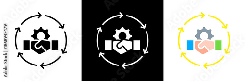 Partnership Icon Set Glyph vector Illustration 