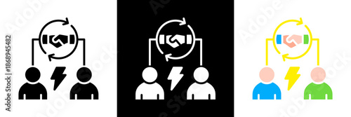 Conflict Resolution Icon Set Glyph vector Illustration 