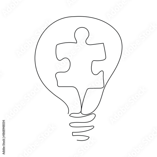 World Autism Awareness Day continuous one line drawing and minimalist style isolate outline illustration