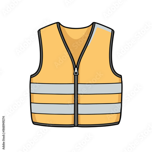 Bright yellow high-visibility safety vest with reflective stripes, essential for workwear and personal safety