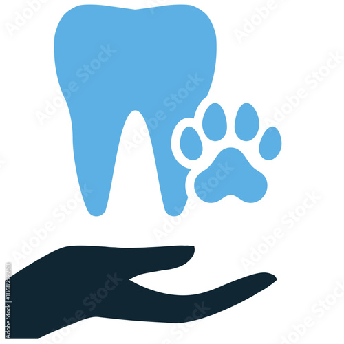 Pet tooth care icon vector for dental hygiene. Ideal for veterinary dentistry, brushing teeth, cleaning tools, fresh breath, and healthy mouth symbols.
