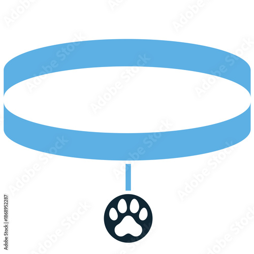 Pet tag icon vector for identification collars. Ideal for lost and found, nameplates, animal accessories, ownership, and security ownership symbols.