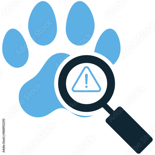 Pet allergy icon vector for medical warnings. Ideal for sensitivity signs, restricted food labels, sneezing animals, pollen alerts, and vet health cautions.