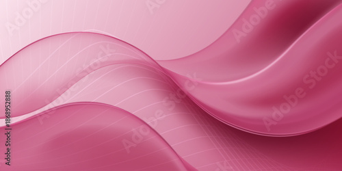 Smooth pink abstract background with wavy curves and gradient effect, creating a sense of movement and fluidity.